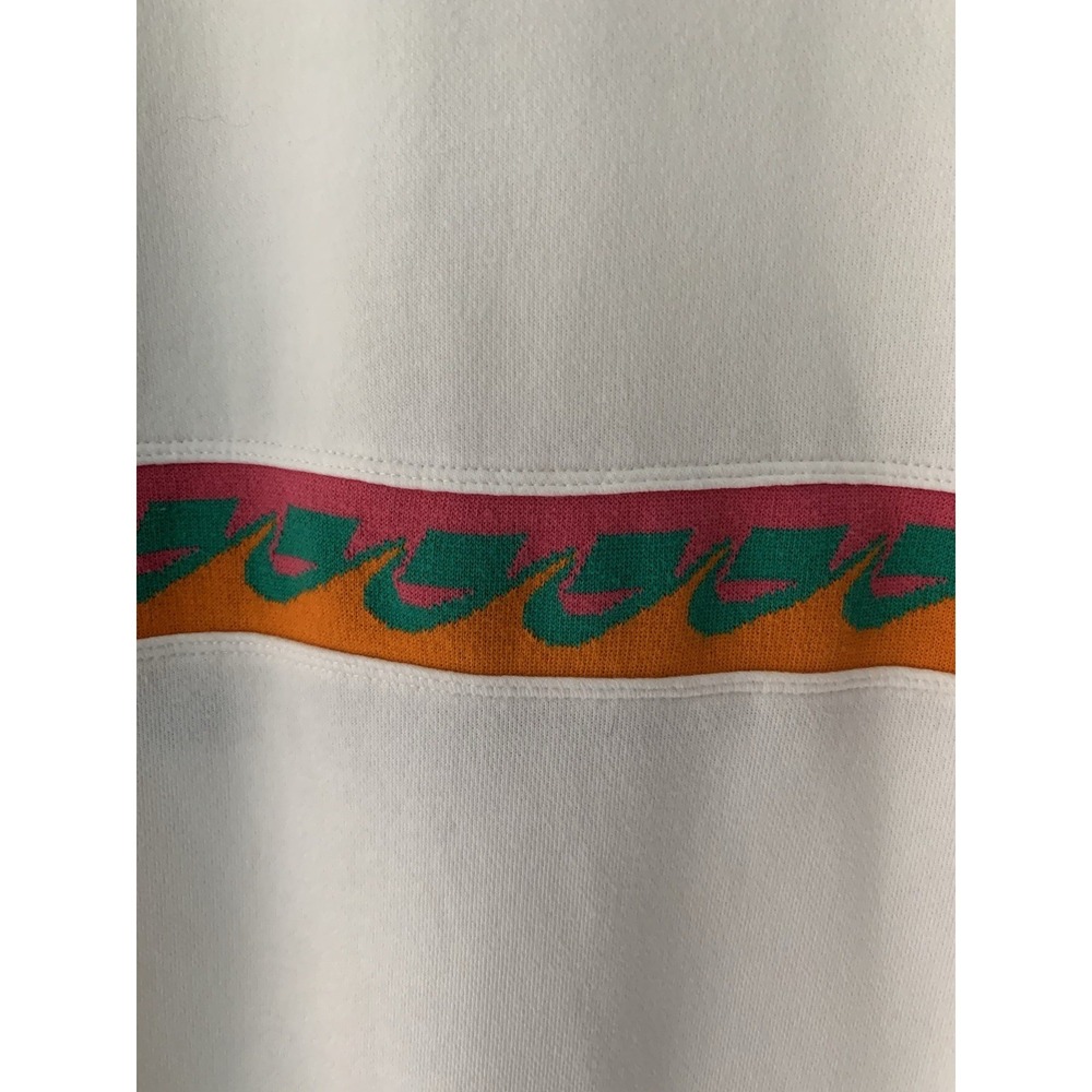 Nike Sportswear "Not A Sample" Crewneck Pullover White Colorful Band XS Oversize - Picture 3 of 9